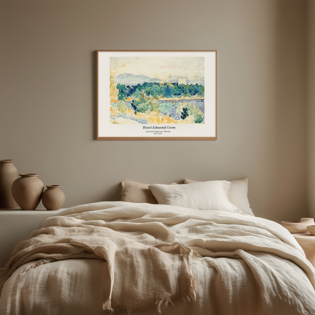 Henri-Edmond Cross - Mediterranean Landscape with a White House Poster