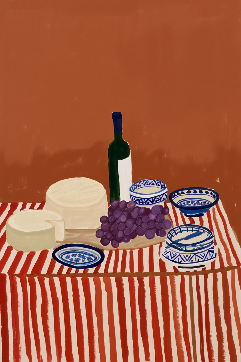 4 Mediterranean Diet Prints – Colorful Kitchen & Dining Wall Art