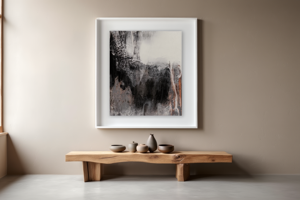 Grey Brush Stroke Poster No3