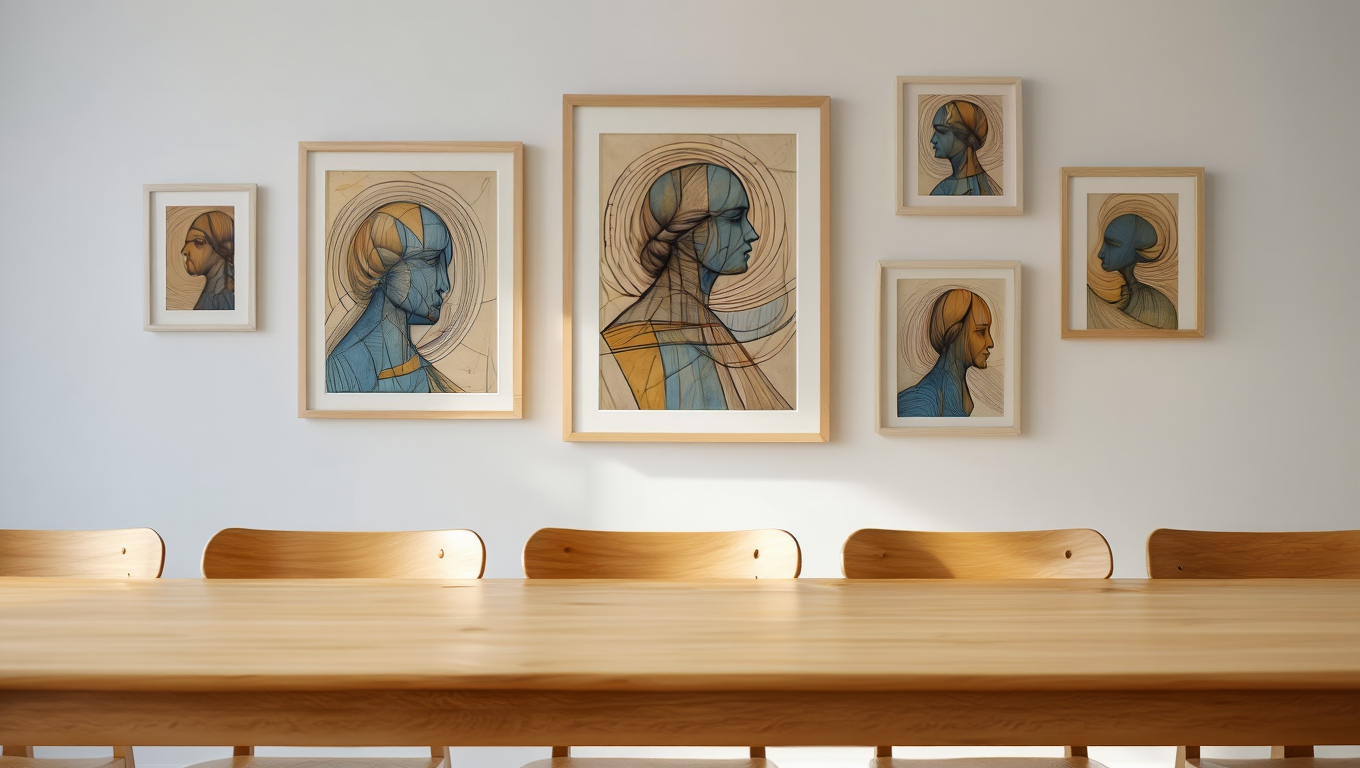 Da Vinci Abstract – Bedroom Set of 5 Inspired Prints