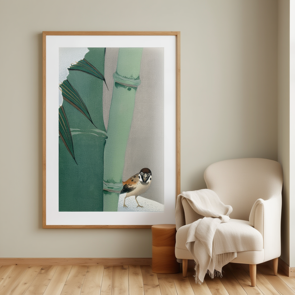 mboo in Snow (‘Secchuchiku’) by Kamisaka Sekka – Japanese Botanical & Seasonal Art Print