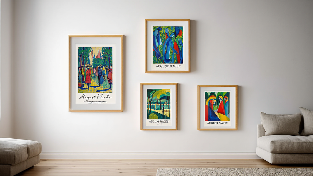 Bright & Bold August Macke Prints – 4 Modern Artworks for Living Room or Bedroom