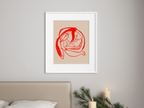 Red Embrace – Figurative Line Art Print