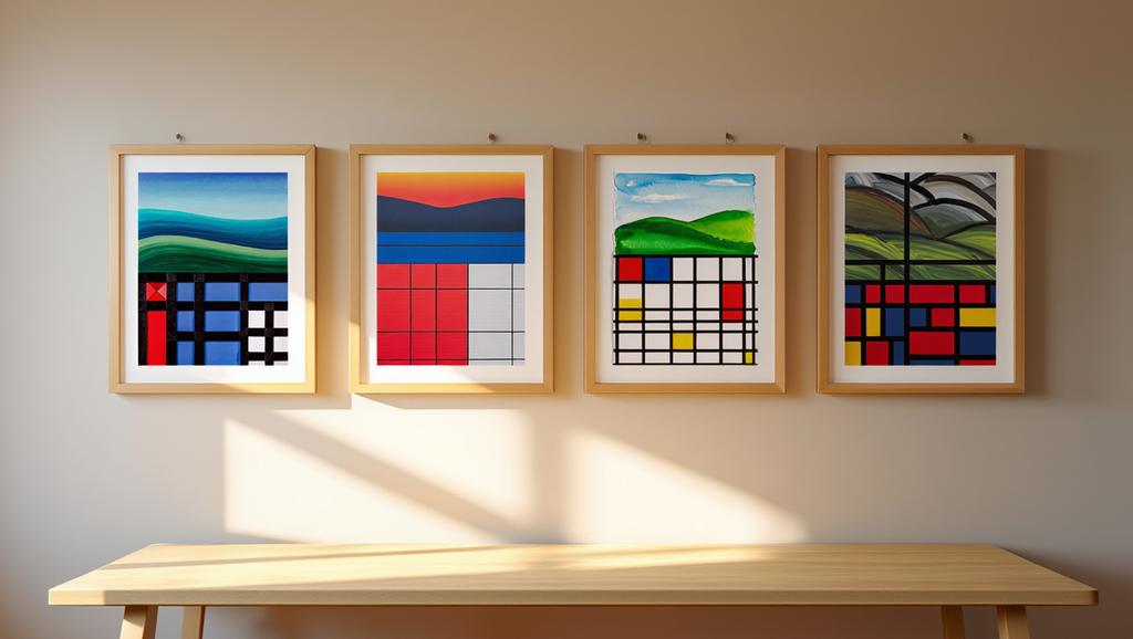Modern Art Décor: Piet Mondrian 4-Prints