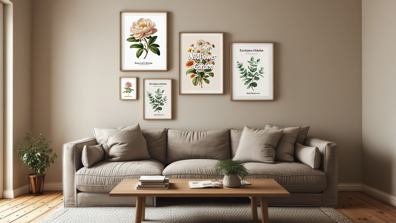 Timeless Blooms – 5-Piece Vintage Floral Wall Art Set