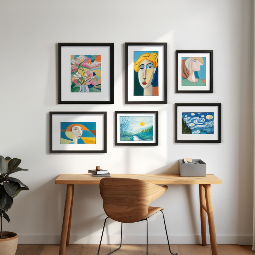 Master Artists Bedroom – Set of 5 Retro-Inspired Prints