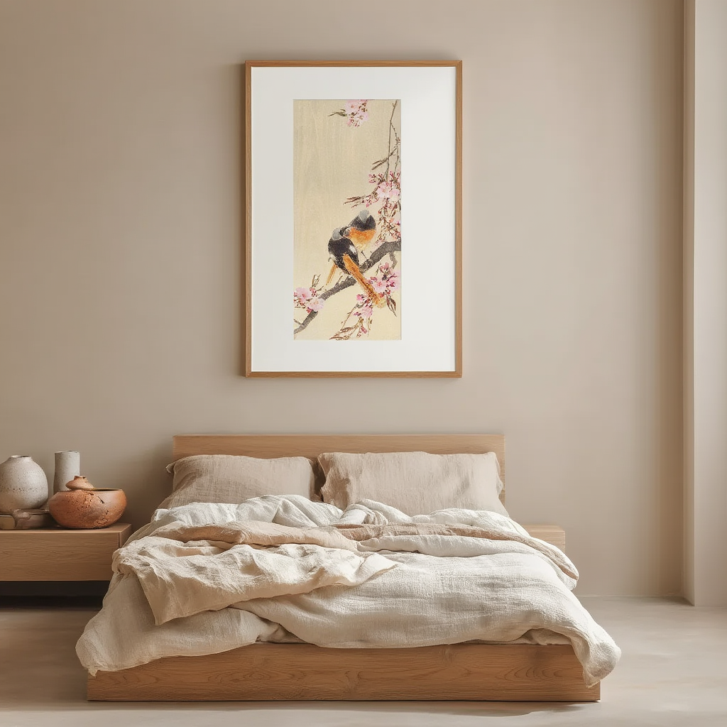 Ohara Koson - Rødstart på Cherry Blossom