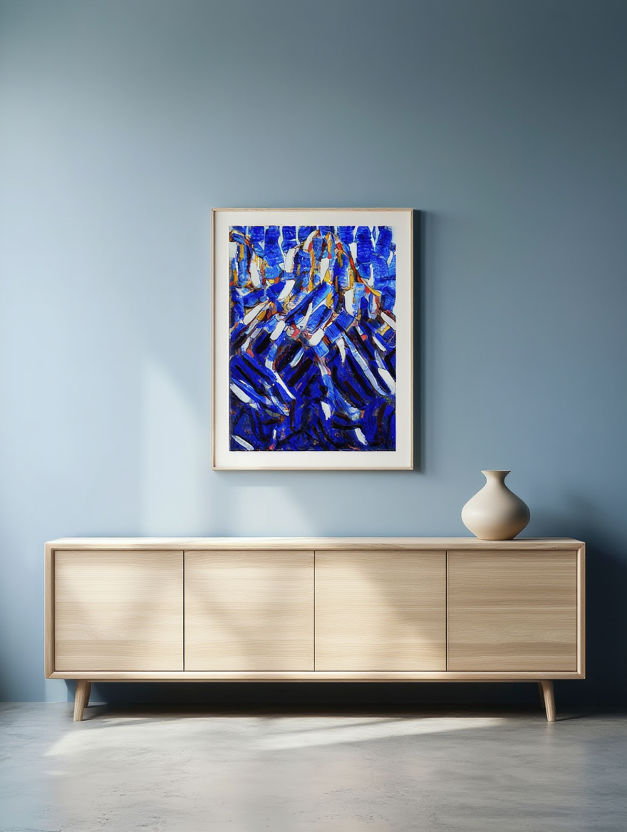 Christian Rohlfs Plakat - Abstraktion 'Det Blå Bjerg' Plakat | HakyArts