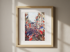 Claude Monet – Rue Saint Denis, fête du 30 juin 1878 | Levende impressionistisk gadebillede kunsttryk | Hakyarts