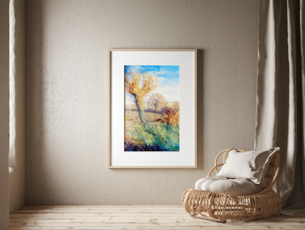 Winter Evening by Sir George Claussen – Vintage European Snow Scene Art Print