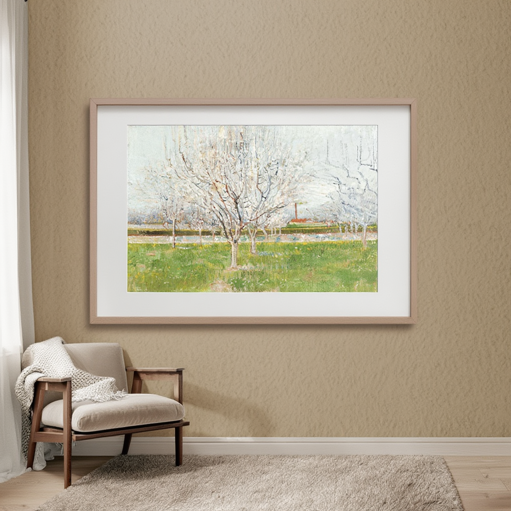 Orchard in Blossom – Vincent van Gogh Poster | Post-Impressionist Nature & Landscape Art Print