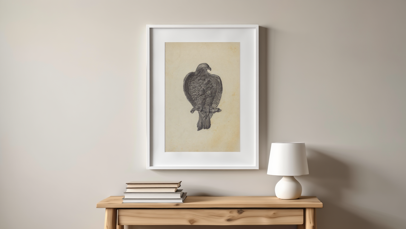 Head in Profile Ink Drawing – Minimalist Vintage Portrait Print | Elegant Line Art Wall Decor