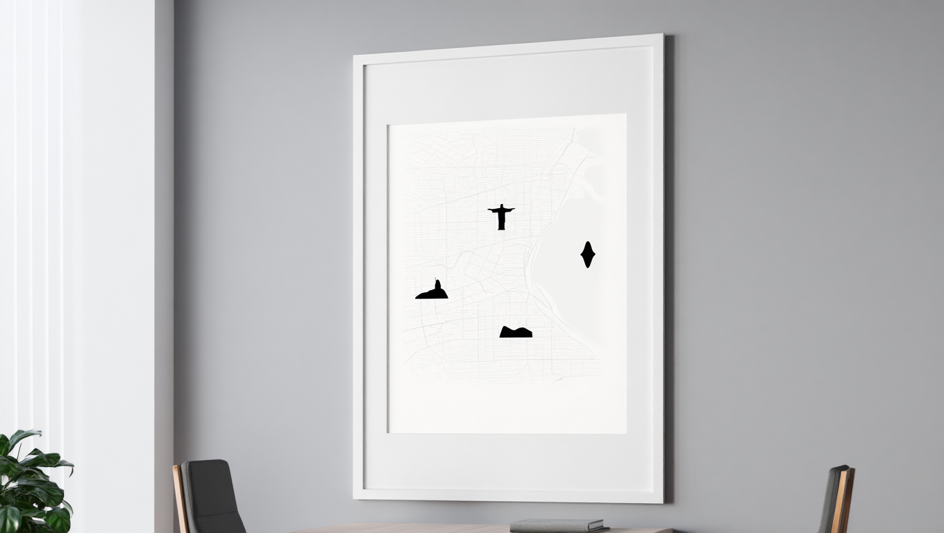 Rome City Map Poster – Black and White Minimalist Wall Art Print