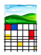 Modern Art Décor: Piet Mondrian 4-Prints - Hakyarts