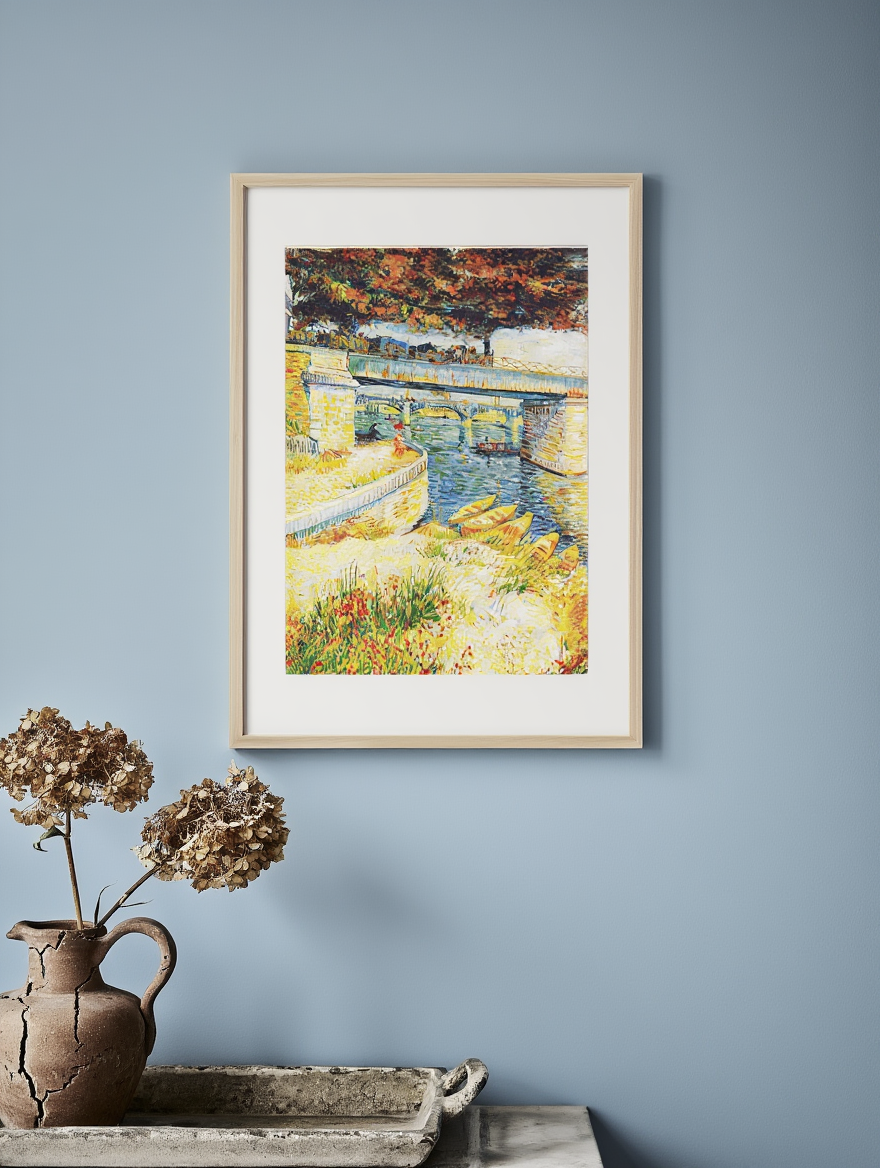 Vincent Van Gogh – Bridges Across the Seine at Asnières | Iconic Post-Impressionist Landscape Art Print