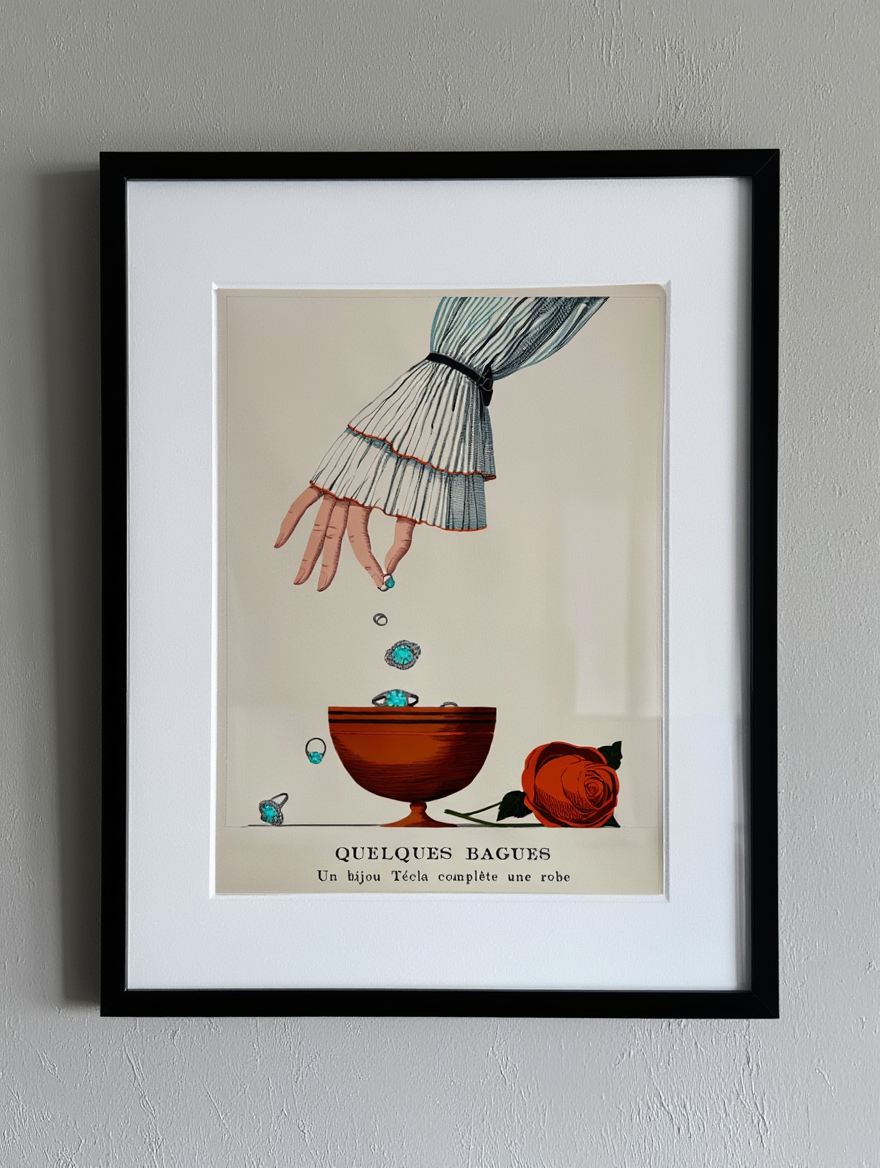 Charles Martin – Quelques Bagues - Elegant Art Deco-modeillustrationstryk