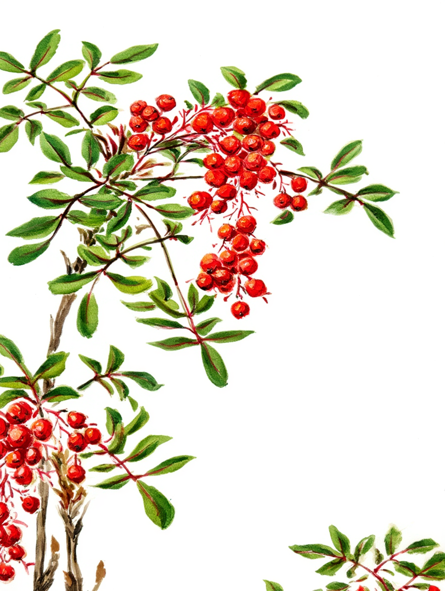 Megata Morikaga - Nandina Bush with Berries
