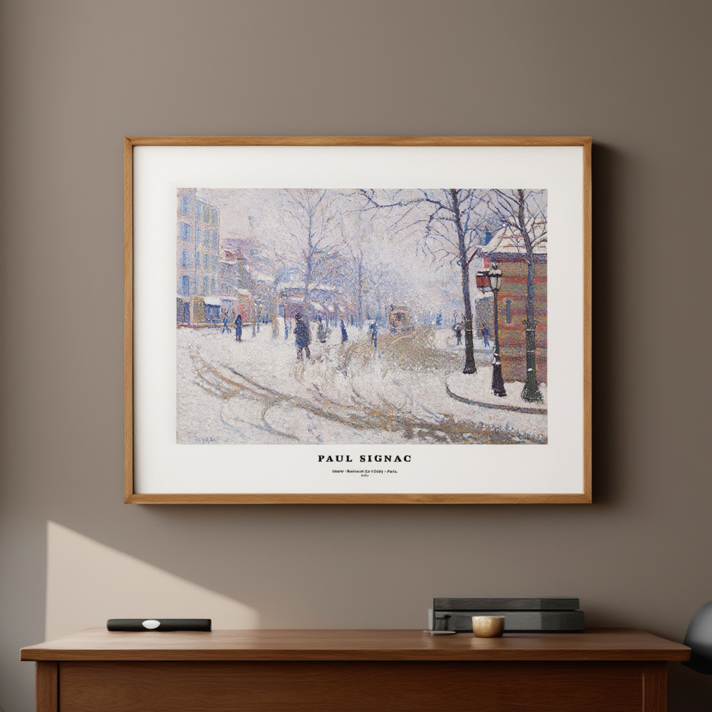 Paul Signac - Snow - Boulevard de Clichy - Paris Poster