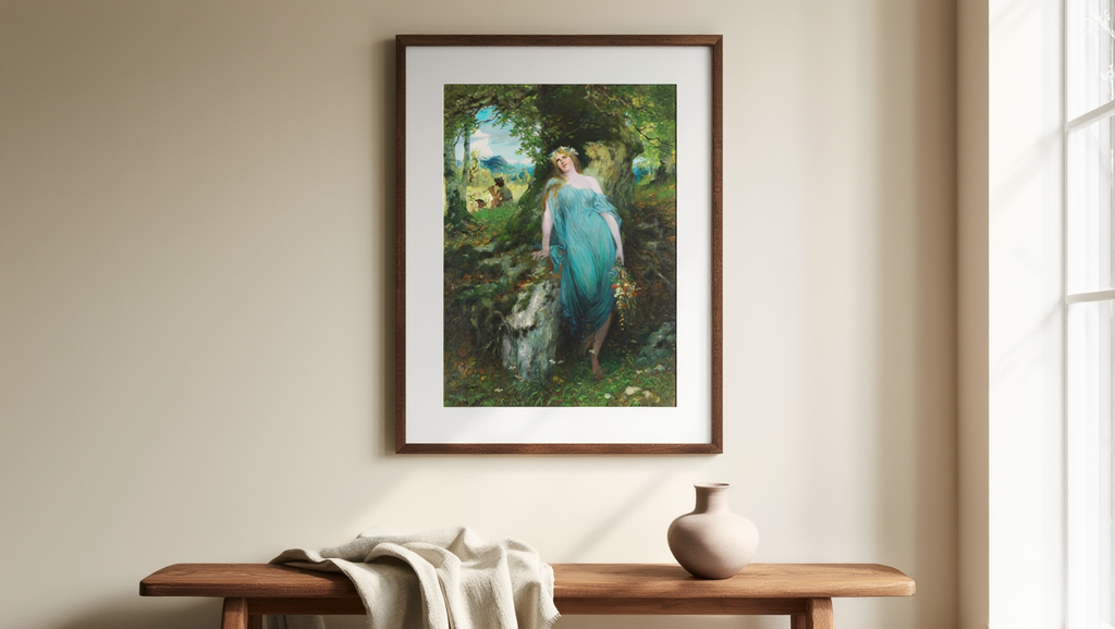 Wood Nymph and Shepherd – Ferdinand Leeke (1905) | Mythological Art Print