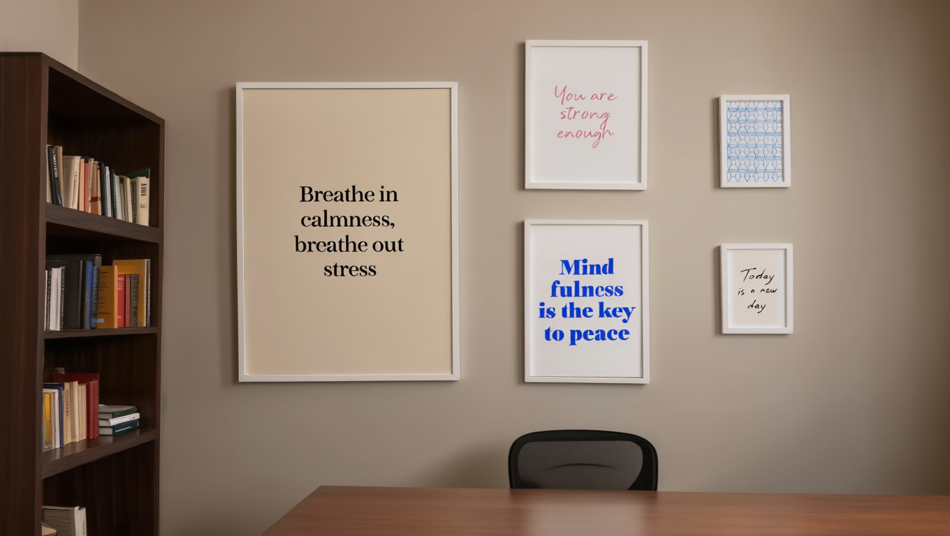 Mental Health Wall Art – Therapy Office Set of 5