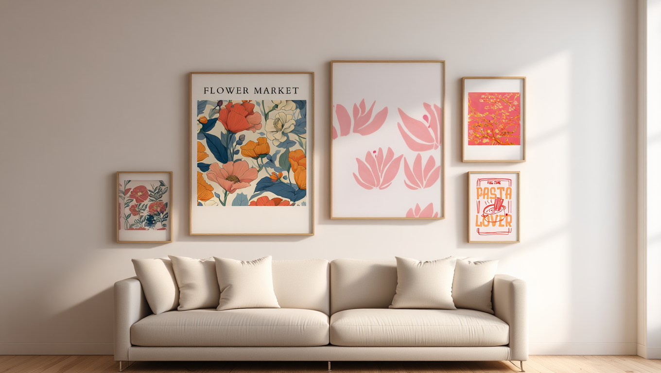 Bloom & Bite: 5 Fun Dopamine Wall Art Prints