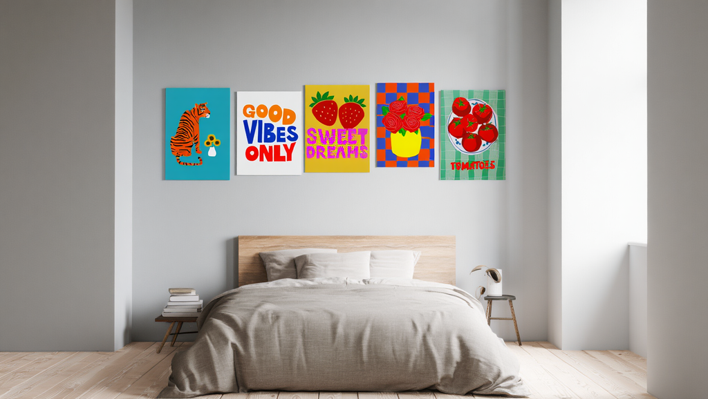 Colourful Electric Blue – Good Vibes 5-Prints