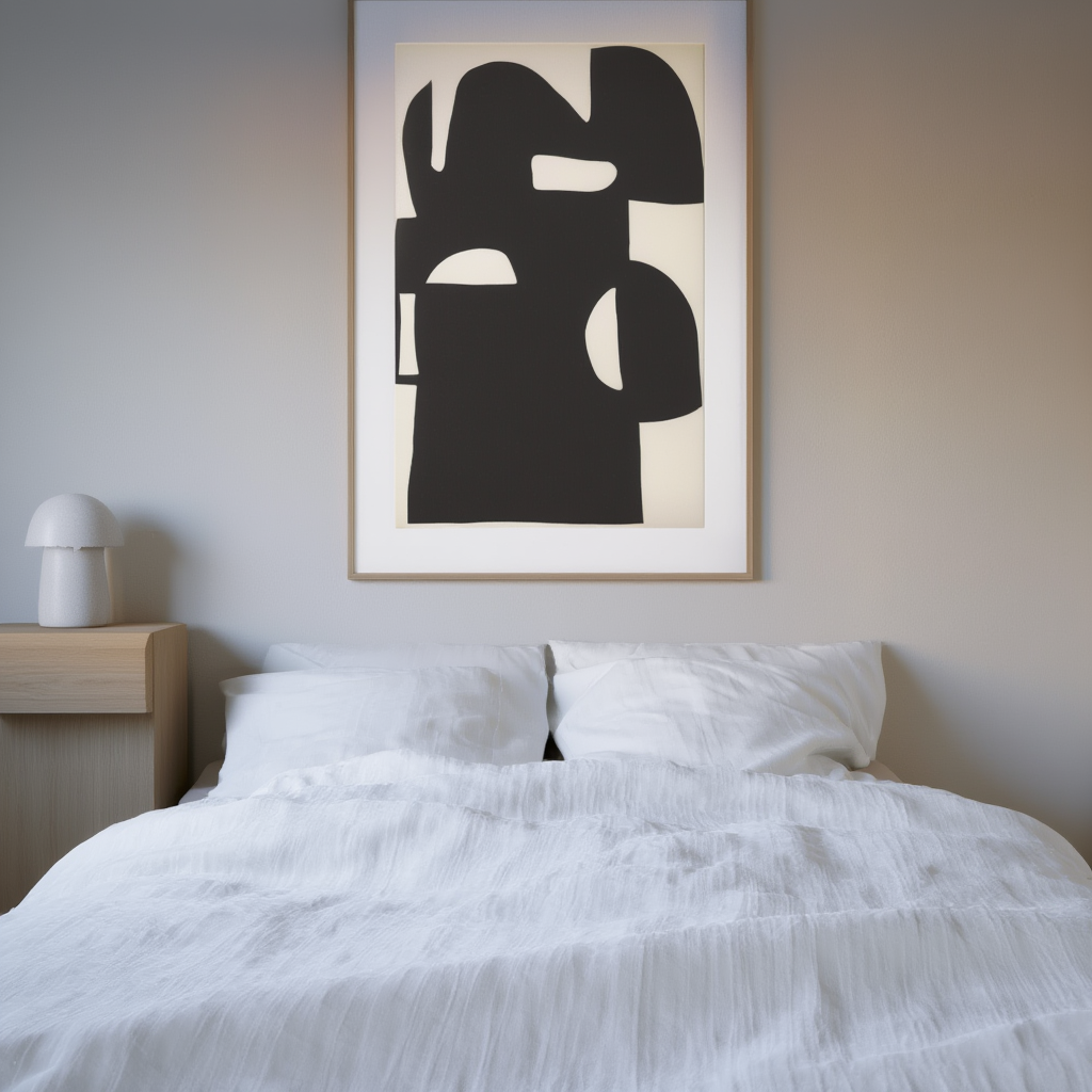 Beige Forms, Quiet Balance – Minimalist Geometric Abstract Art Print - Hakyarts