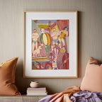 Circus Picture II: Pair of Athletes, Clown and Monkey by August Macke – Expressionist Art Print