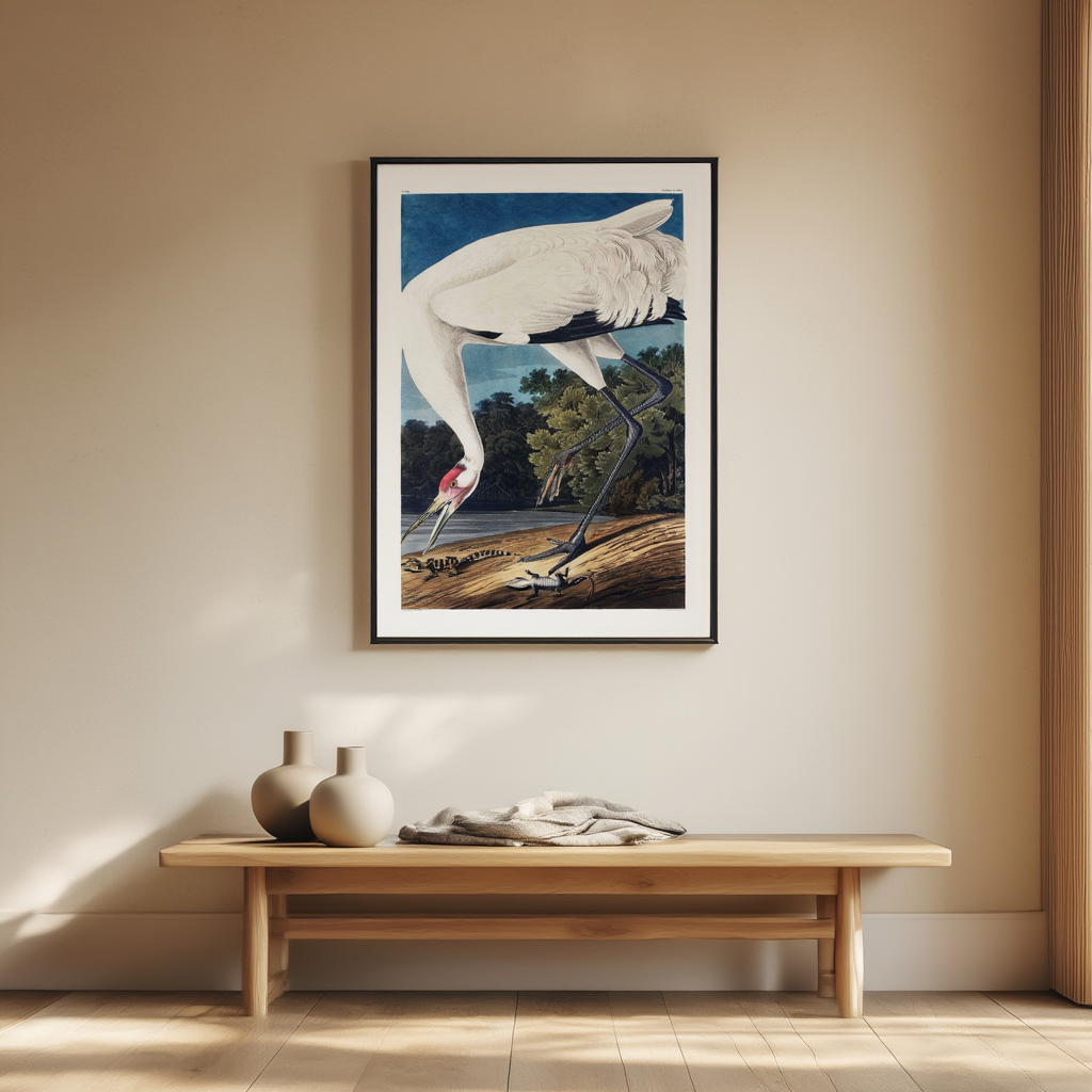 John James Audubon - Wooping Crane Poster