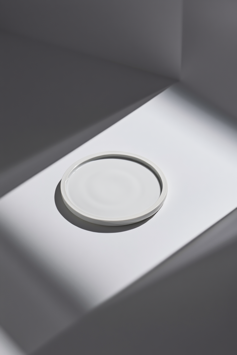 Minimalist Circular Plaster Coaster – White Cream