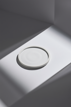 Minimalist Circular Plaster Coaster – White Cream