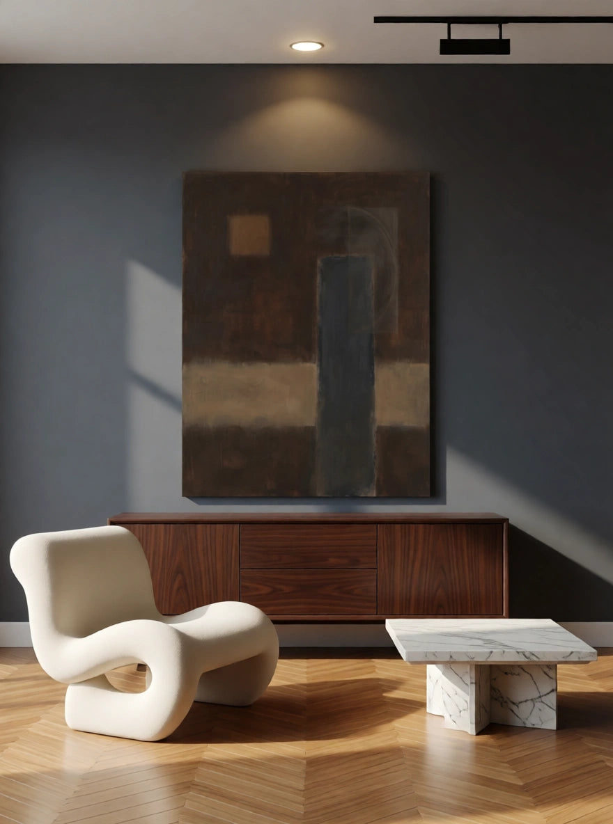 Canvas Print Rich Dark Oak | Contemporary Abstract Wall Art