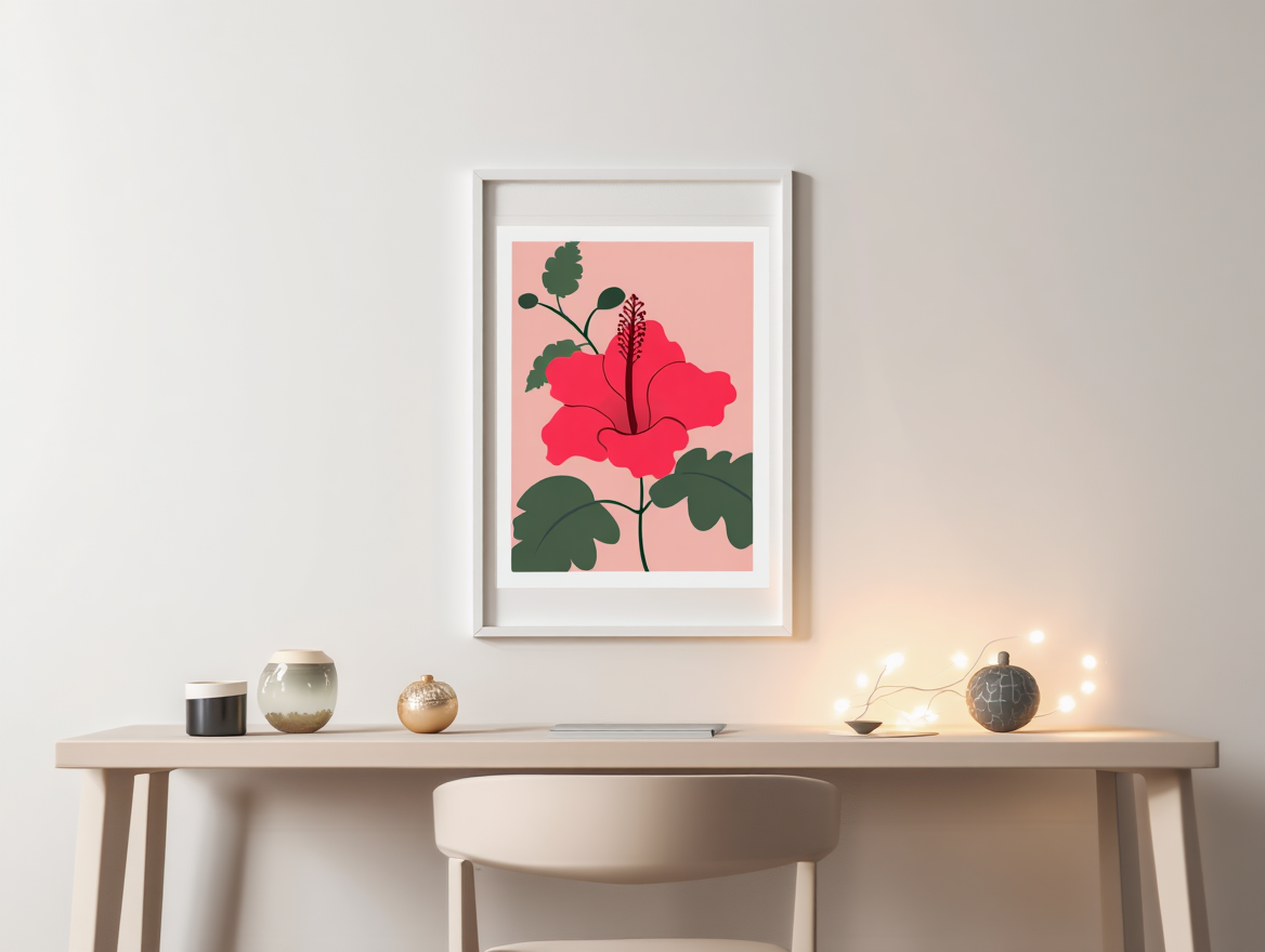 Red Hibiscus – Floral Art Print