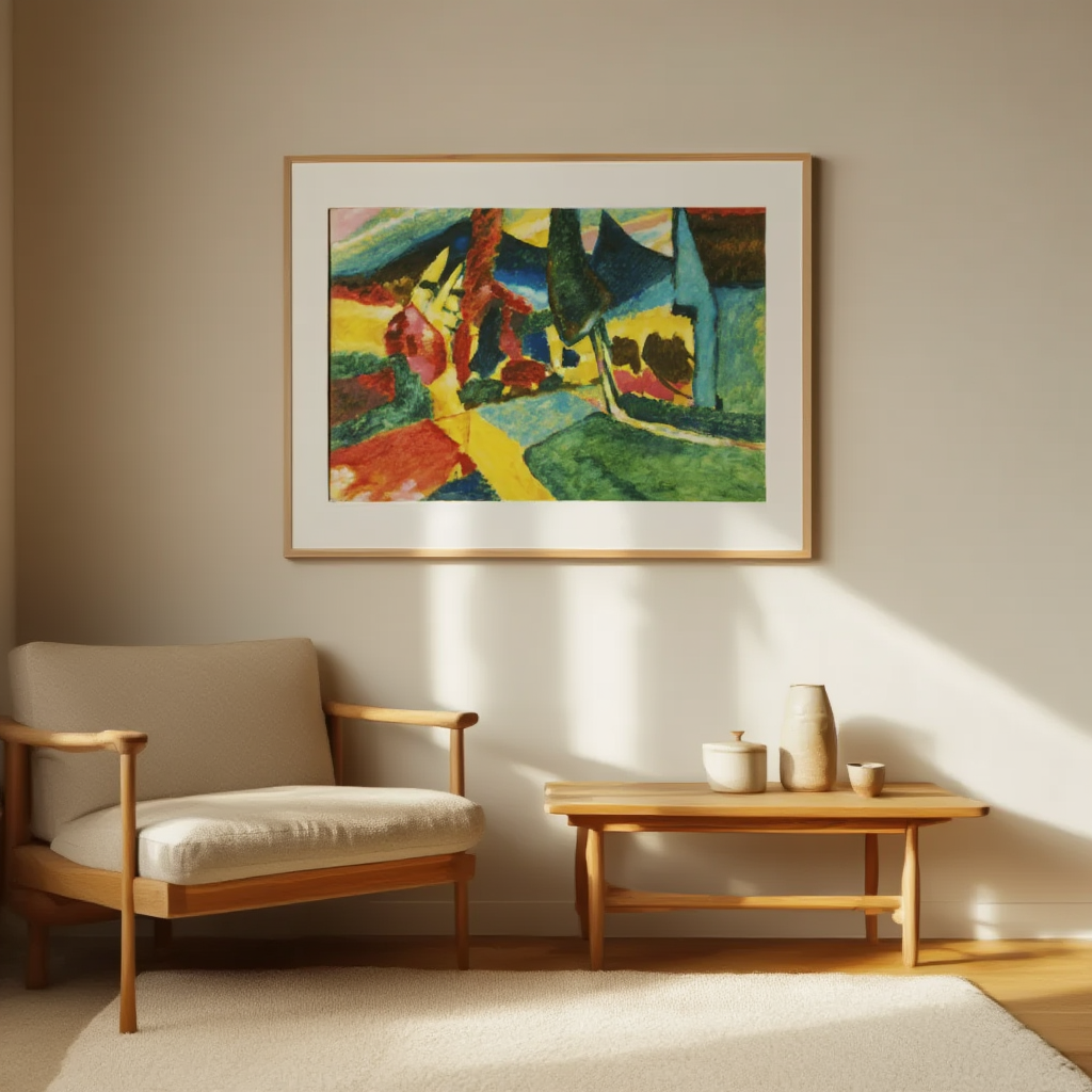 Vassily Kandinsky - Paysage aux deux peupliers | HakyArts