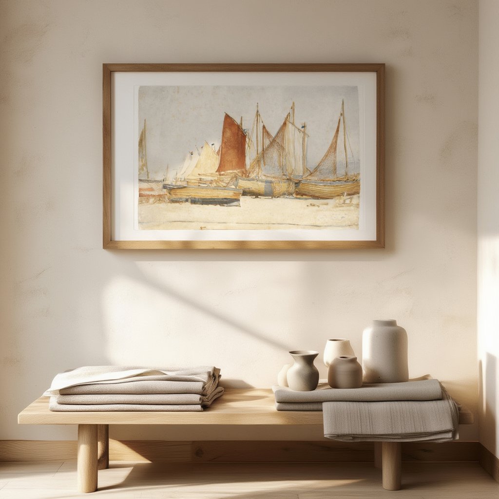 Southwold (A Study of Sails) by Walter Crane – 19th-Century Figurative & Nautical Art Print - Hakyarts