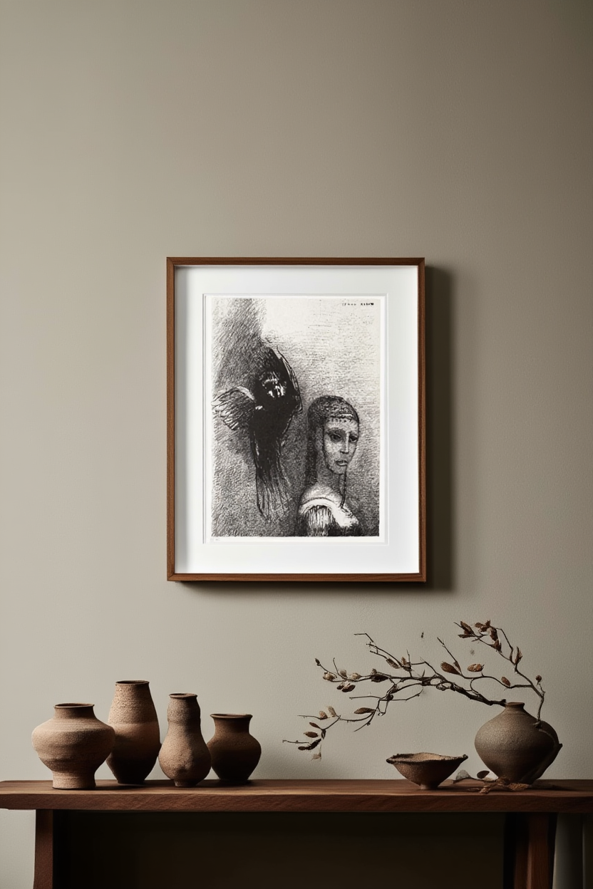 Odilon Redon - And a Large Bird