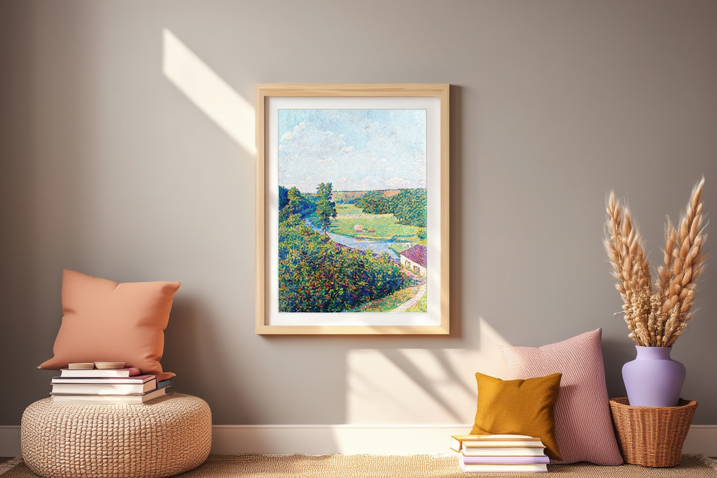 La Vallée De La Sambre – Théo van Rysselberghe (1890) | Neo-Impressionist Landscape Art Print