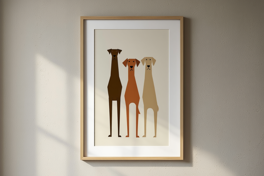 Geometric Dogs – Modern Animal Art Print