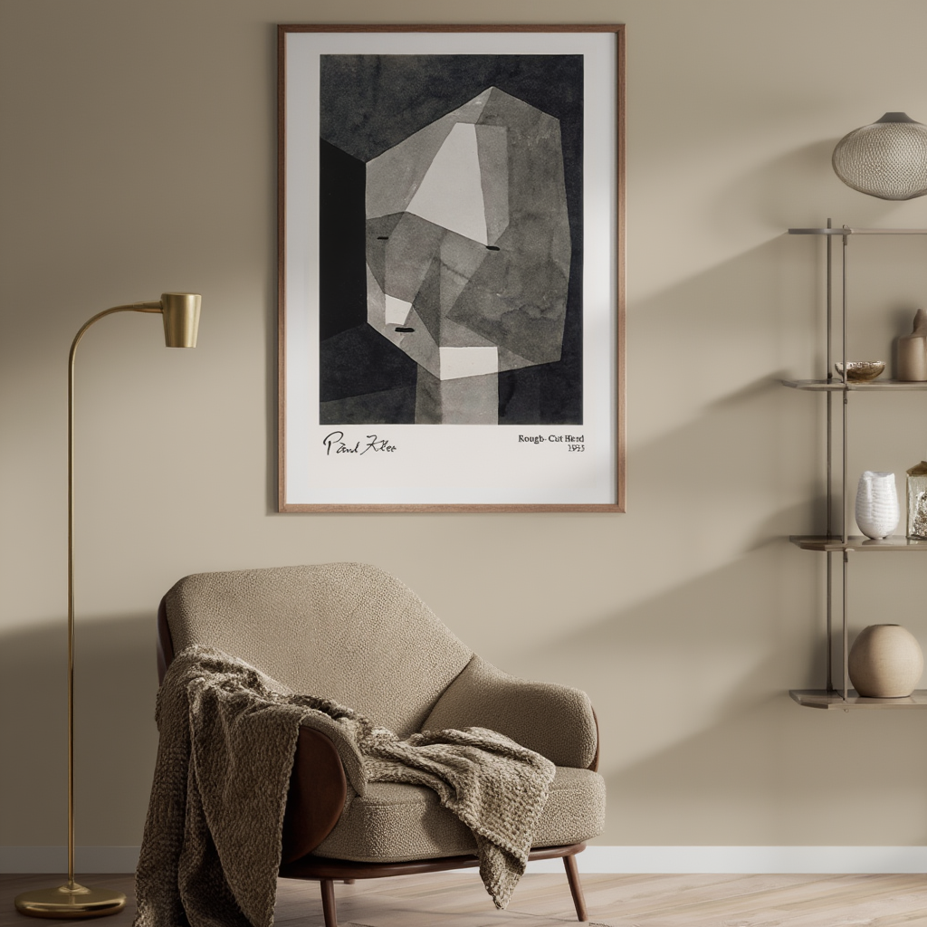 Paul Klee - Plakat med groft udskåret hoved | HakyArts