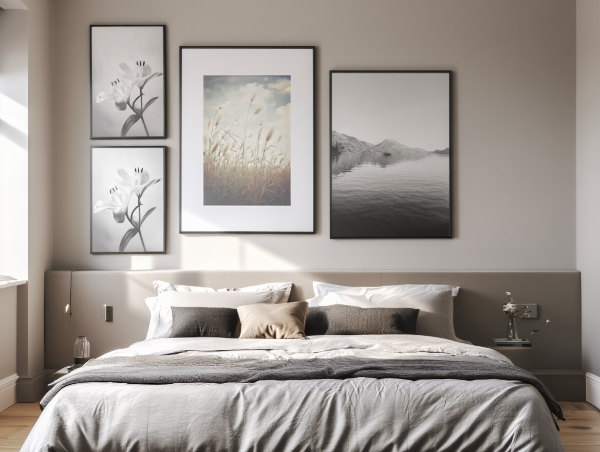 Elegant Black & White Flower Prints – 4 Monochrome Wall Art Pieces