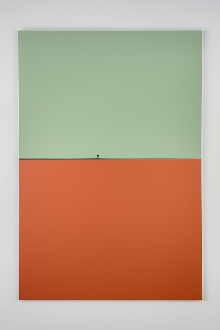 Set of 2 Modern Abstract Wall Art Prints – Red & Green Squares and Ethereal Grace Gallery Set