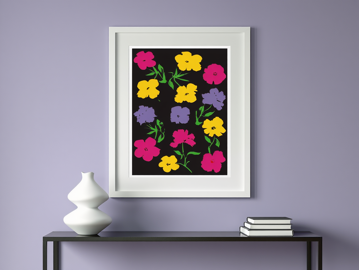 Andy Warhol Style - Flowers Poster