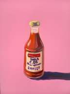 Tomato Juice Bottle – Minimalist Kitchen Still Life Art Print
