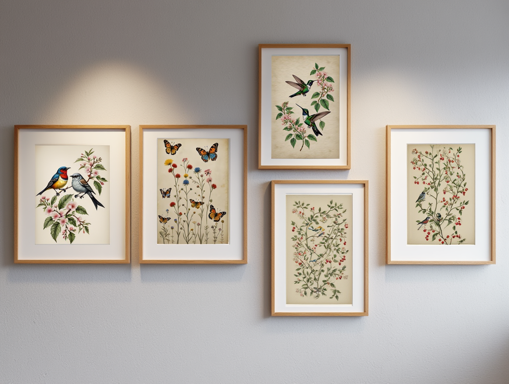Hummingbirds Floral – 4 Prints