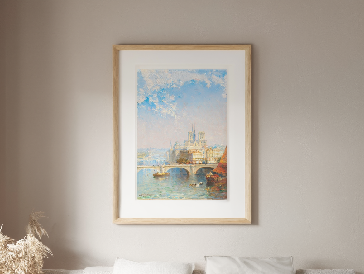 Paris with Notre Dame – Arthur Joseph Meadows Art Print | 19th-Century French Cityscape Poster