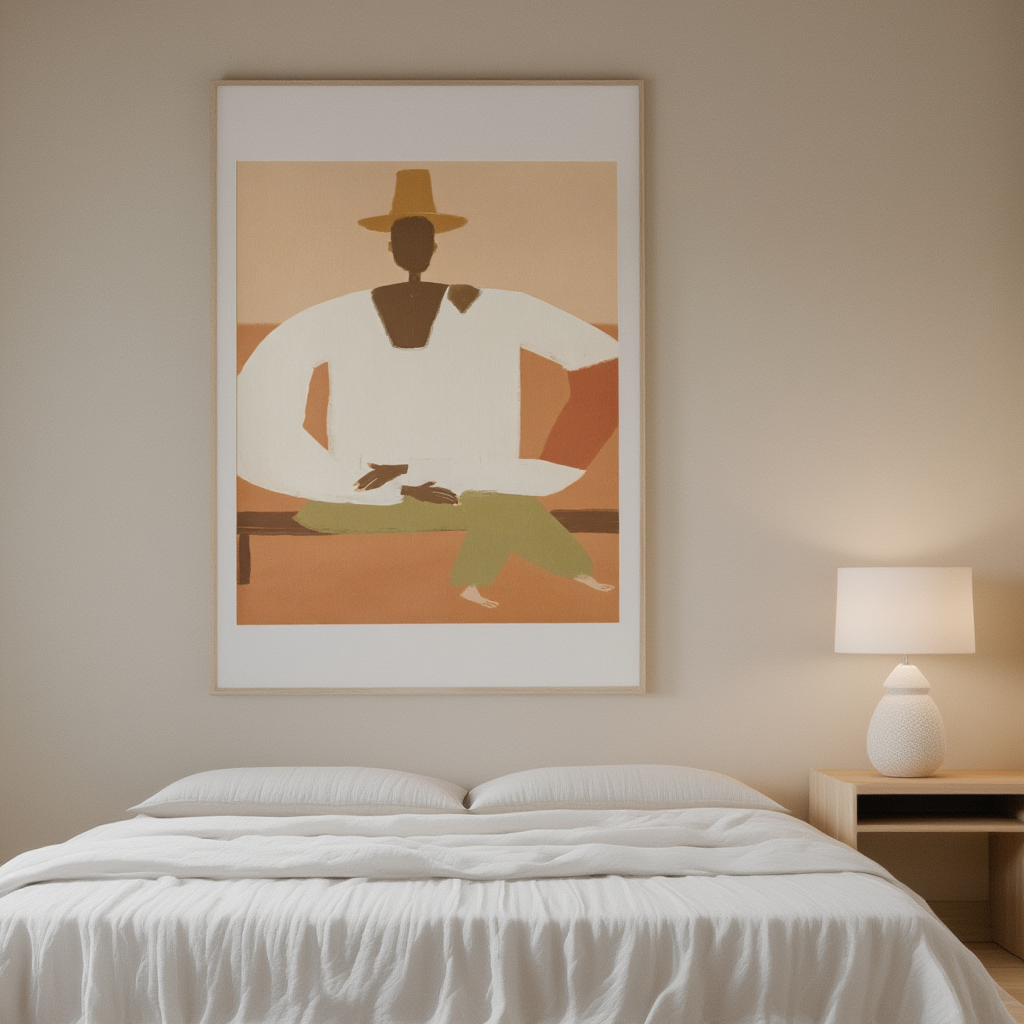 Terracotta Muse – Earthy Figurative Art Print - Hakyarts