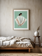 Woman in White and Peach – Art Print - Hakyarts