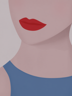 Woman with Red Lips – Minimalist Line Art Portrait