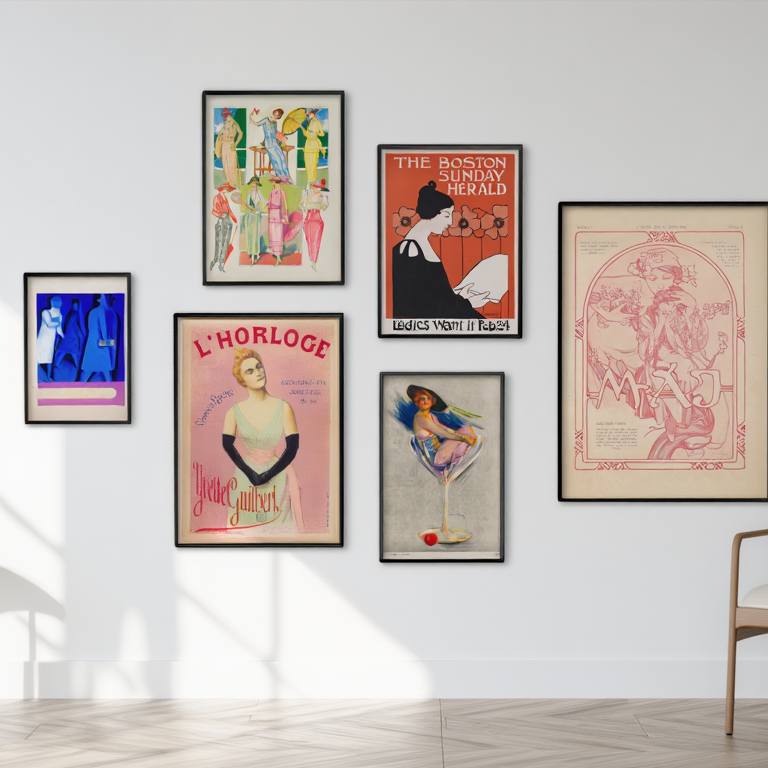 Elegant Nostalgia – 6-Piece Vintage Wall Art Set