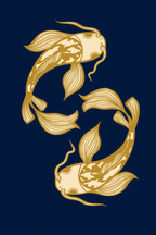 Blue Koi Fish – Minimalist Japanese-Inspired Art Print for Contemporary Interiors